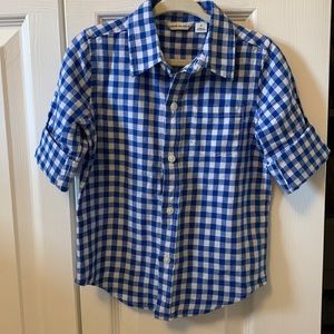 Janie and Jack 2T blue and white gingham button down